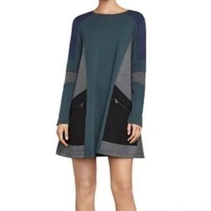 Long sleeve color blocked dress  BCBGMaxazria size xs